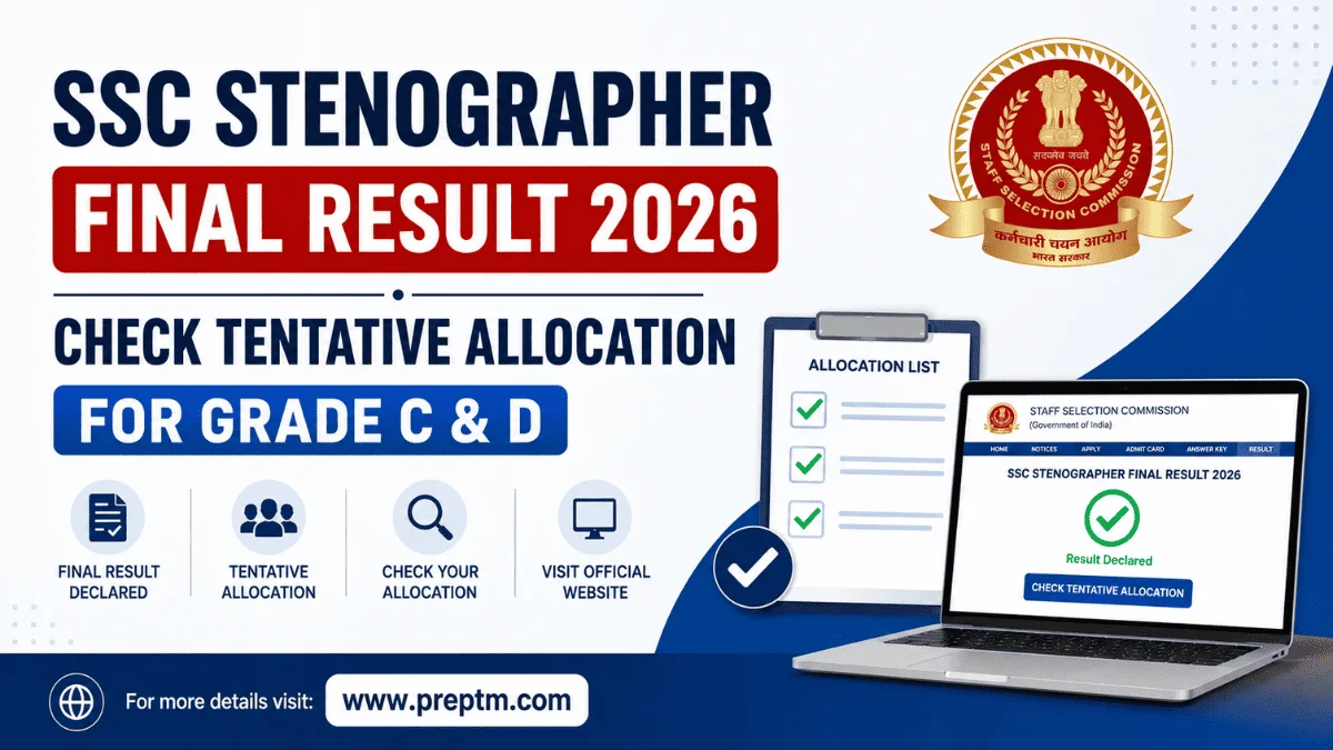 SSC Stenographer Final Result 2026: Check Tentative Allocation for Grade C & D